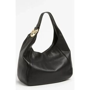 Michael Kors Black Hobo Bag with Gold Accent